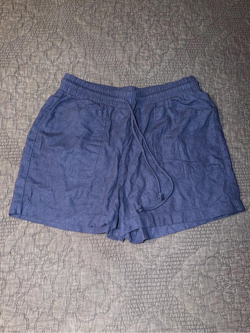 Rae Mode Linen-Blend Pull-On Short-Blue Women’s Size-M